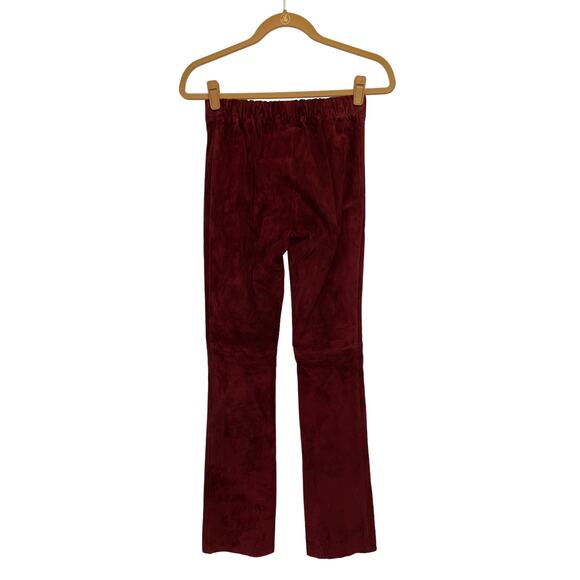 Joseph High Waist Straight Leg Maroon Suede Trouser Pants Size 40 - Picture 3 of 15